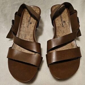 Montego Bay Club Cork-Like Brown Wedge Sandals  Women's Size 7